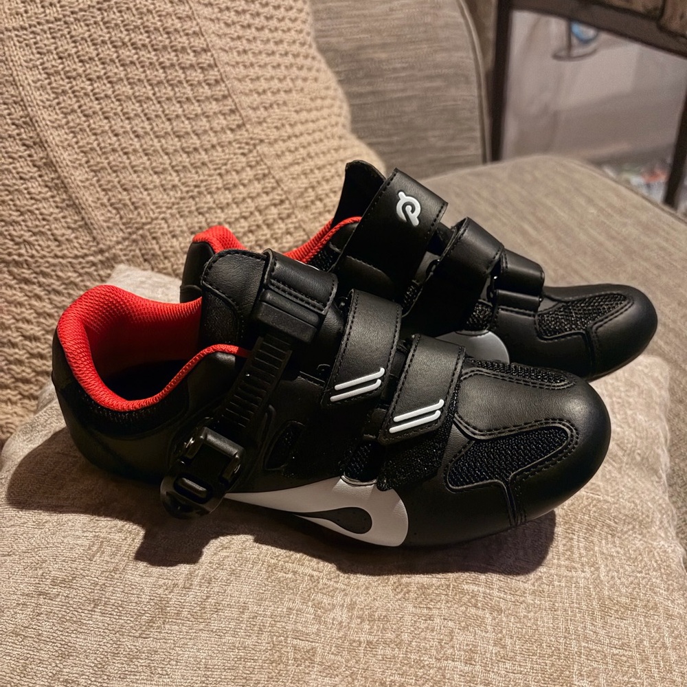 BRAND NEW- Peloton Black and Red Cycling Shoes